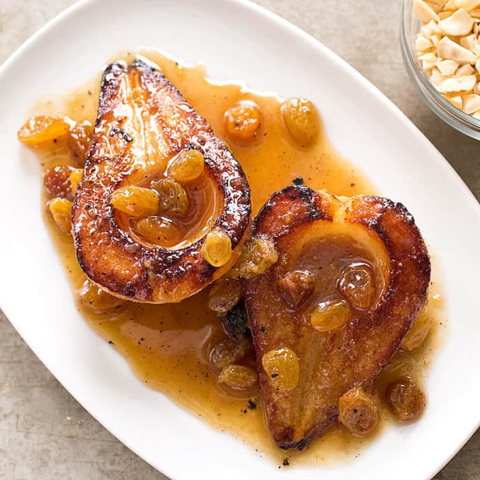 Roasted Pears with Golden Raisins and Hazelnuts Cook's Illustrated Recipe