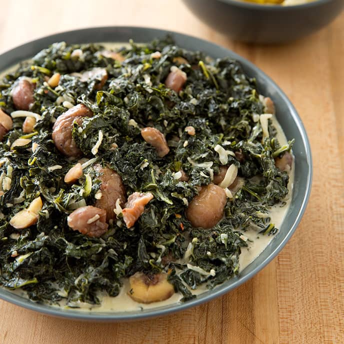 Creamed Kale with Chestnuts