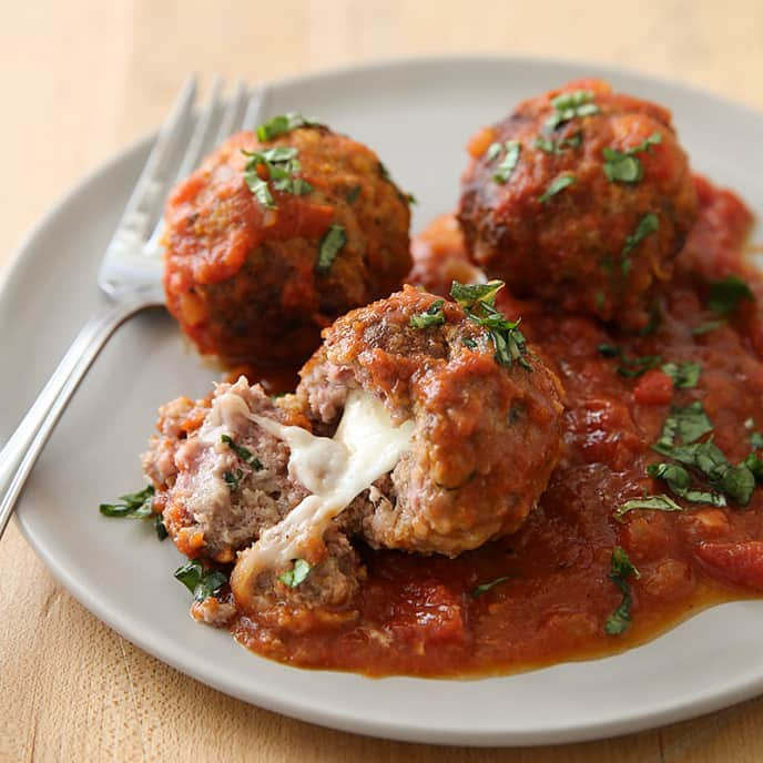 Stuffed Meatballs with Marinara