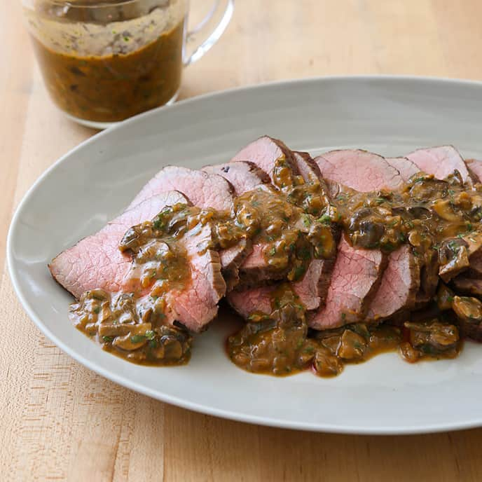 Slow-Cooker Roast Beef with Mushroom Gravy