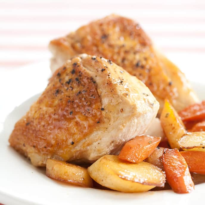 Pan-Roasted Chicken with Root Vegetables