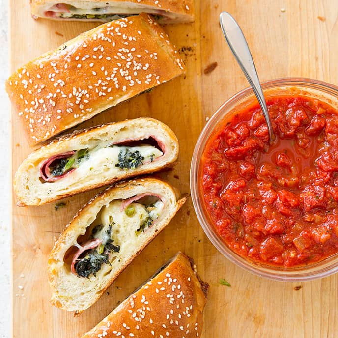 Broccoli Rabe and Salami Stromboli