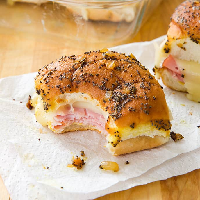 Ham and Swiss Football Sandwiches