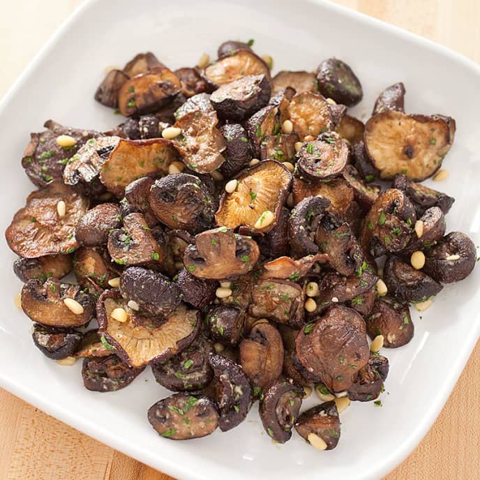 Roasted Mushrooms with Parmesan and Pine Nuts America's Test Kitchen