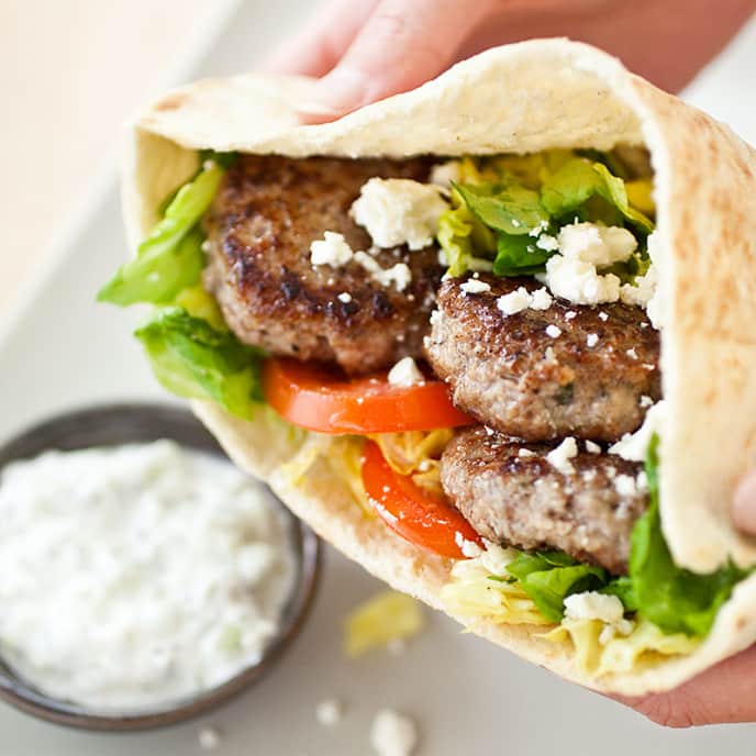 GreekStyle Lamb Pita Sandwiches with Tzatziki Sauce—Gyros America's