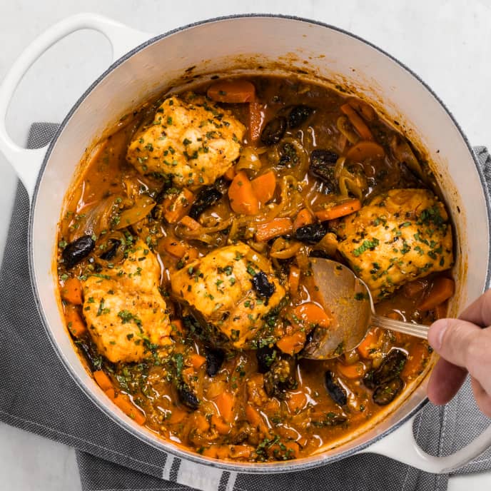 Braised Monkfish with Saffron and Cured Olives America's Test Kitchen