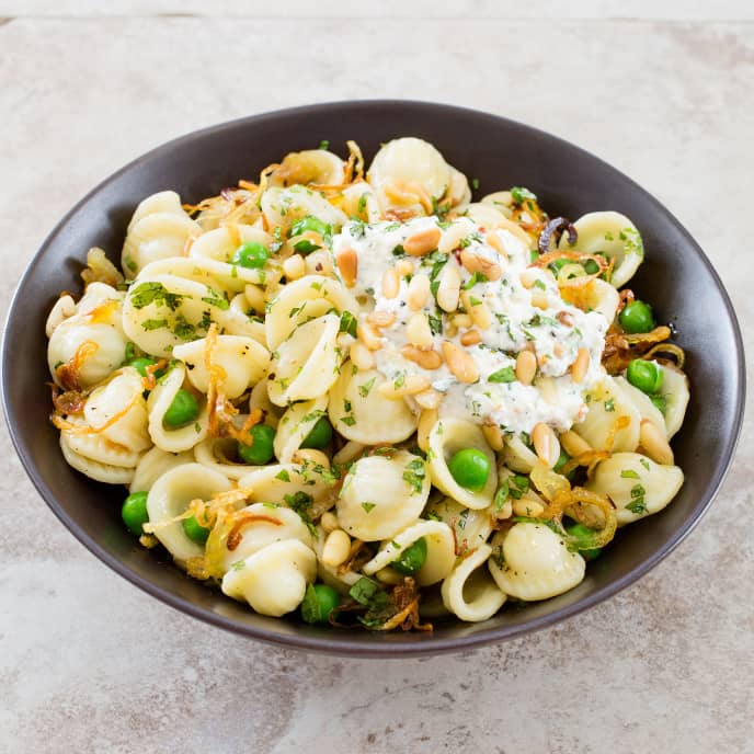 Orecchiette with Peas, Pine Nuts, and Ricotta