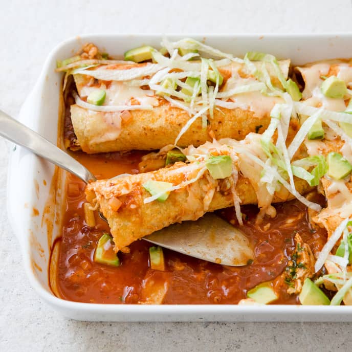 Reduced-Fat Chicken and Cheese Enchiladas