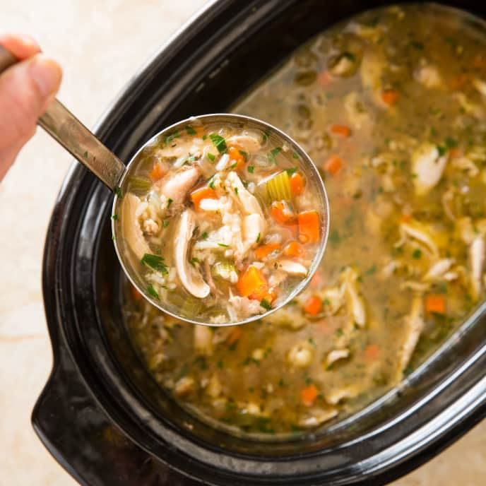 Slow-Cooker Chicken and Rice Soup | America's Test Kitchen Recipe