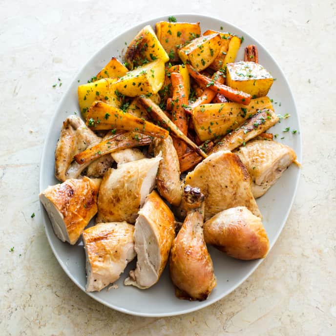Best Roast Chicken with Root Vegetables America's Test Kitchen Recipe
