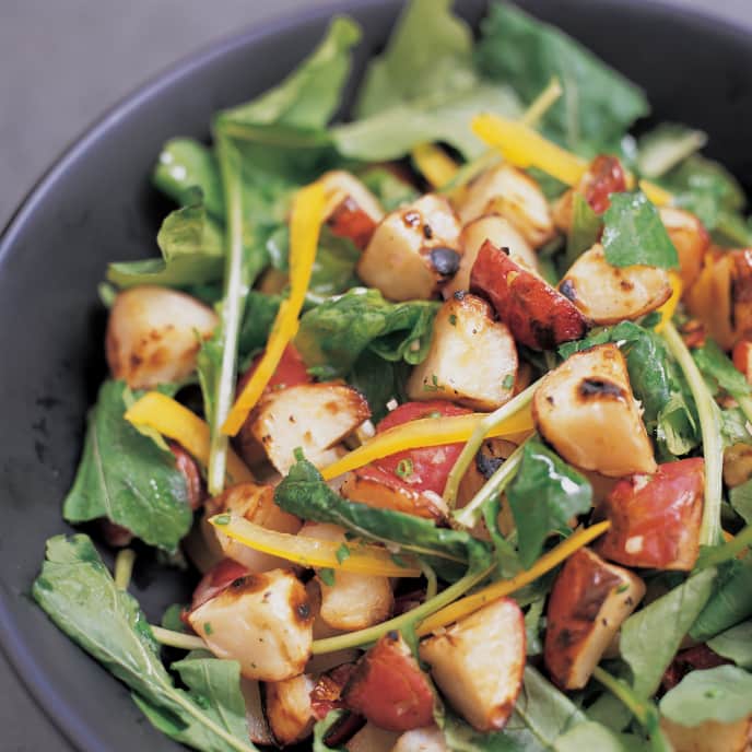 Grilled Potato And Arugula Salad With Dijon Mustard Vinaigrette