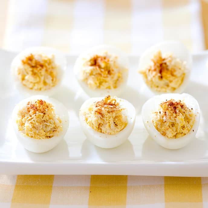 Crabby Deviled Eggs