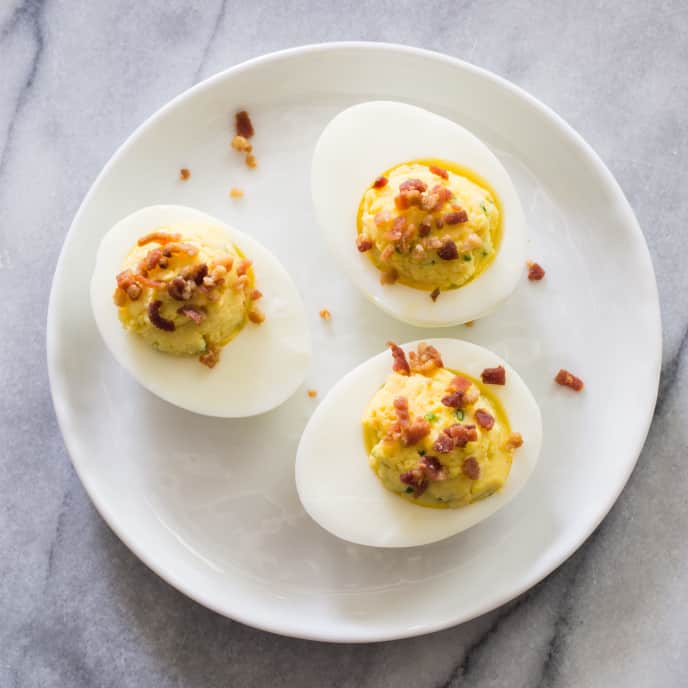 Bacon and Chive Deviled Eggs America's Test Kitchen Recipe