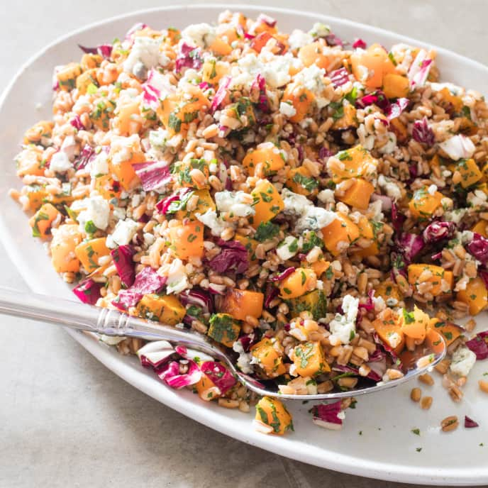 Farro Salad with Butternut Squash and Radicchio