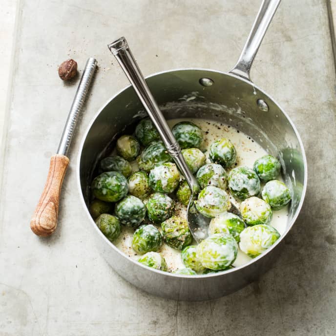 Brussels Sprouts Braised in Cream