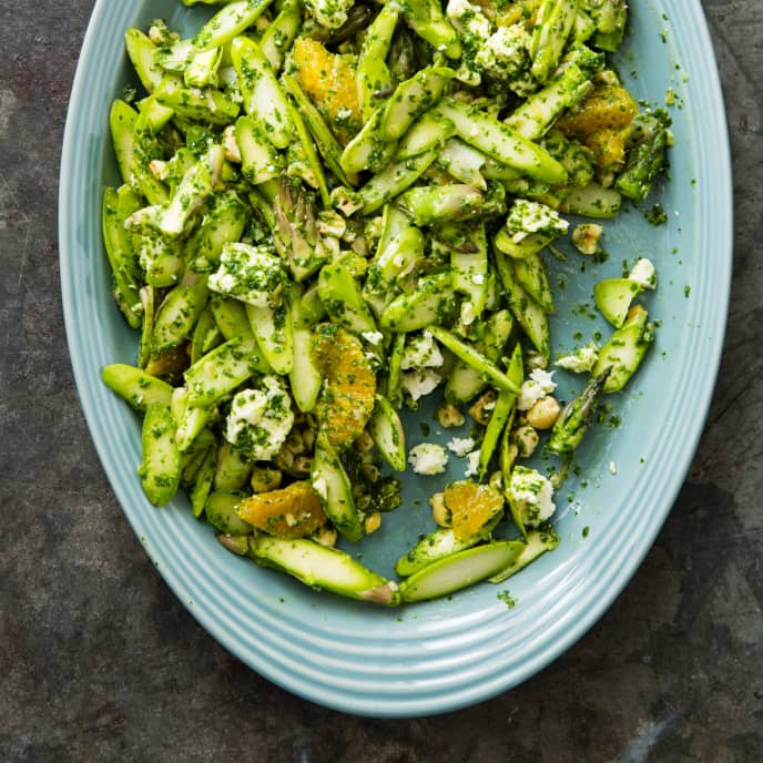 Asparagus Salad with Oranges, Feta, and Hazelnuts America's Test