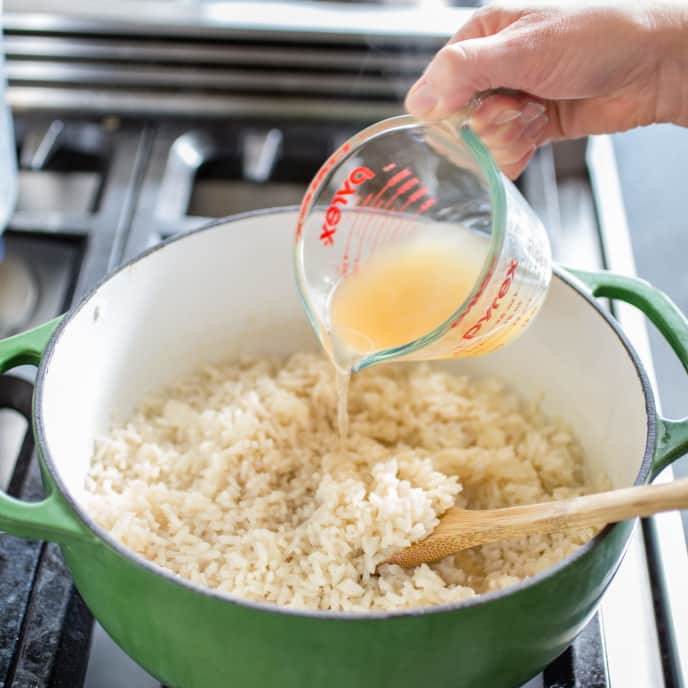 Almost HandsFree Lemon Risotto with Chicken, Fennel, and Green Olives