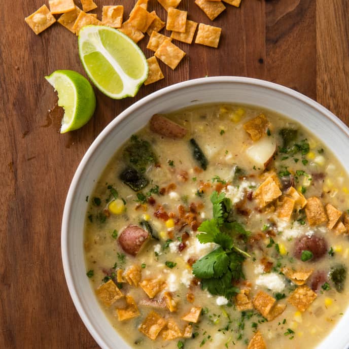 Roasted Corn and Poblano Chowder America's Test Kitchen Recipe