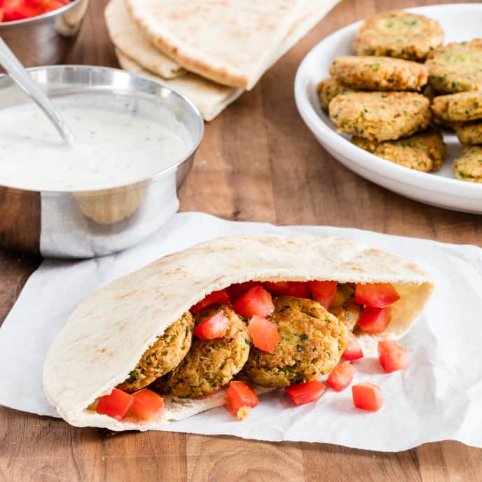 Crispy Falafel Pita with Yogurt Sauce America's Test Kitchen Recipe