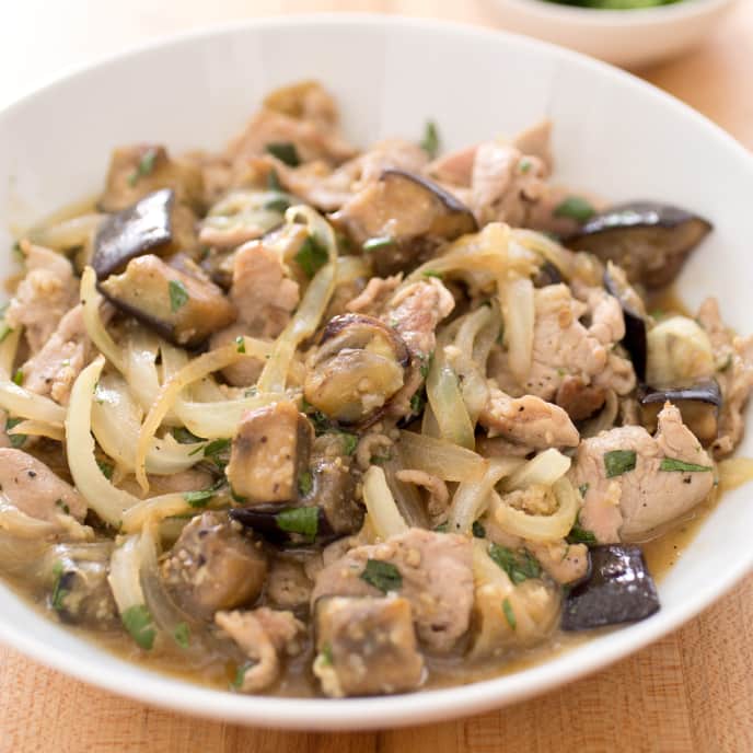 StirFried Pork, Eggplant, and Onions with Garlic and Black Pepper America's Test Kitchen Recipe