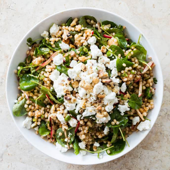 Pearl Couscous with Radishes and Watercress