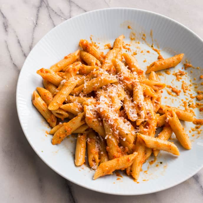 Penne with Red Pepper Pesto For Two (Pesto Calabrese)