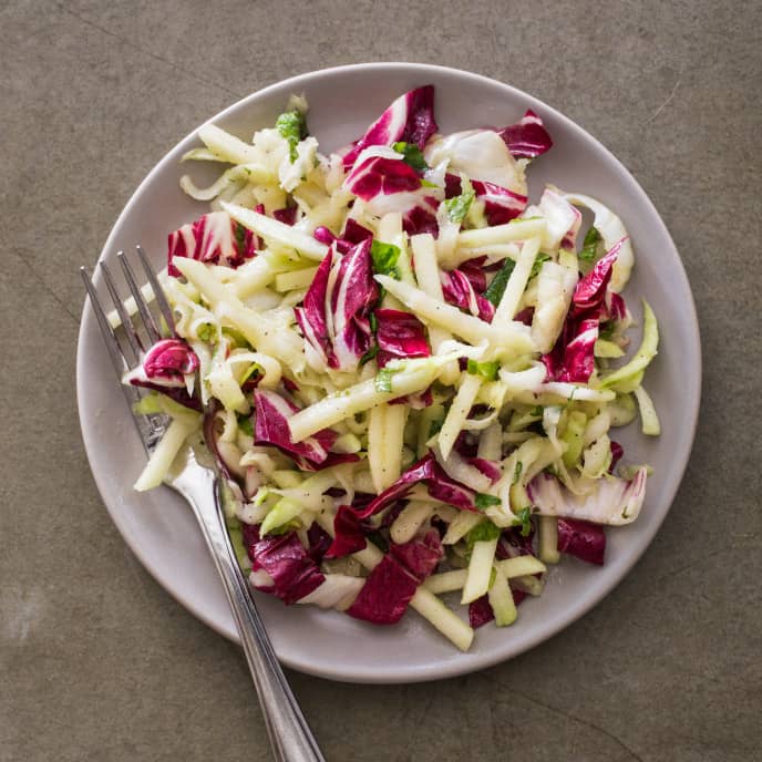 Kohlrabi, Radicchio, and Apple Slaw