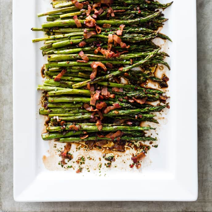 Asparagus with Bacon, Red Onion, and Balsamic Vinaigrette Cook's