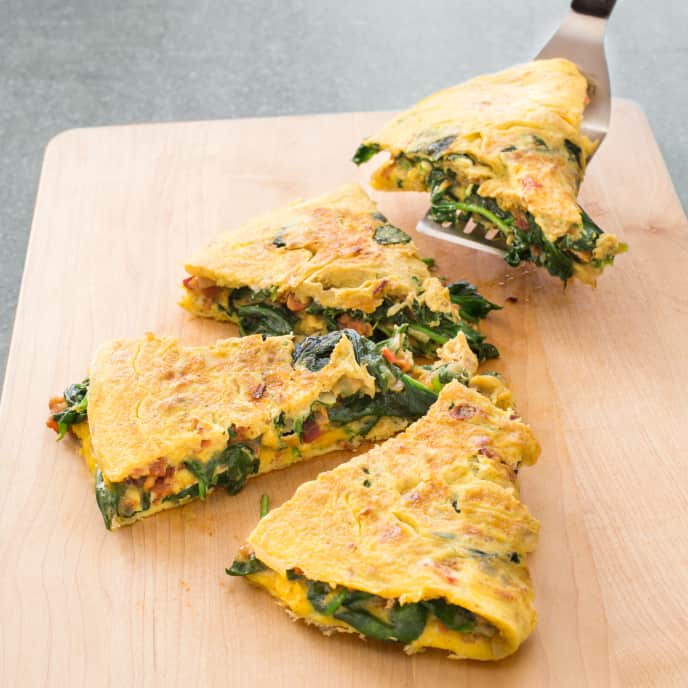 Paleo FamilySize Omelet with Bacon and Spinach America's Test