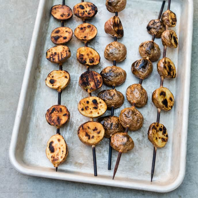 Grilled Potatoes with Oregano and Lemon on a Gas Grill