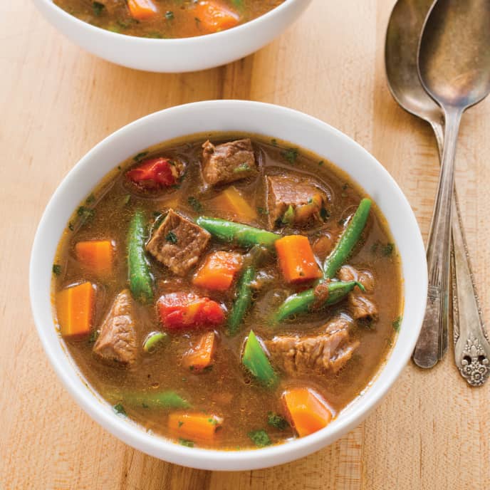 Slow Cooker Beef And Garden Vegetable Soup America S Test Kitchen