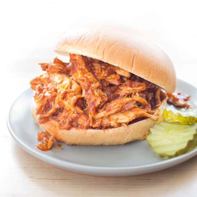 SlowCooker Sweet and Tangy Pulled Chicken America's Test Kitchen Recipe