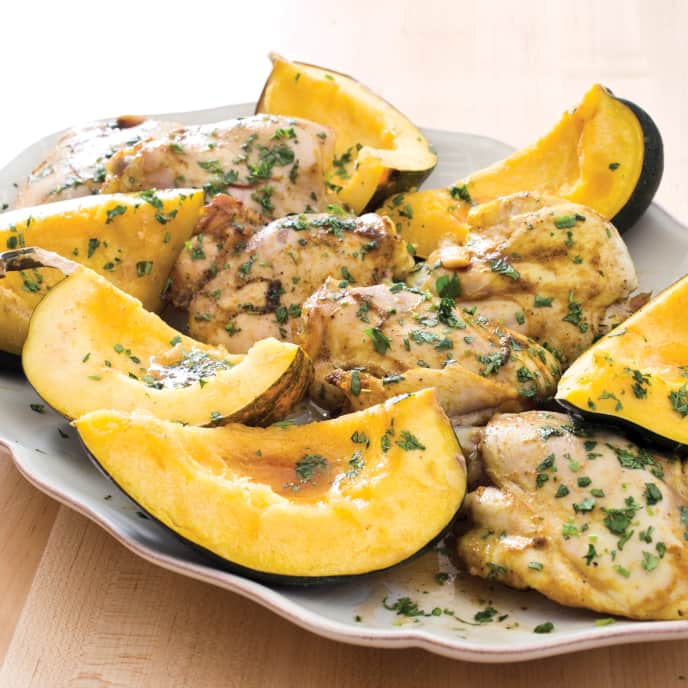 SlowCooker Curried Chicken Thighs with Acorn Squash America's Test
