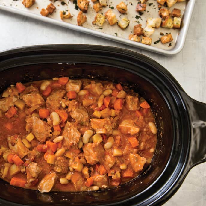 SlowCooker Rustic Pork and White Bean Casserole America's Test