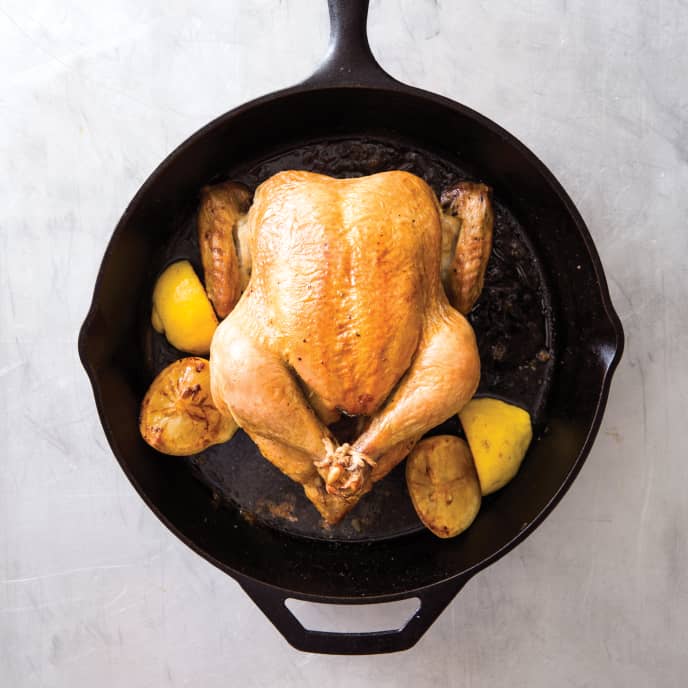 Cast Iron Classic Roast Chicken with LemonThyme Pan Sauce America's