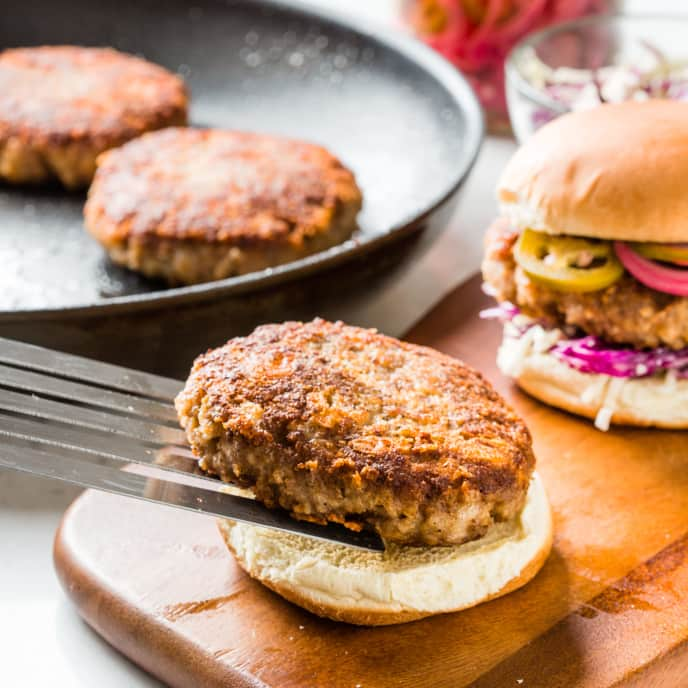 Crispy Skillet Turkey Burgers