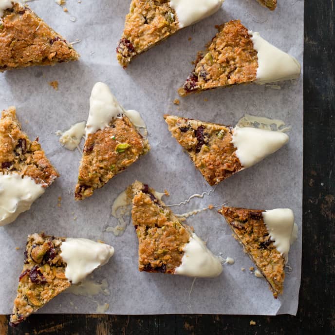 Cranberry Pistachio Coconut Triangles