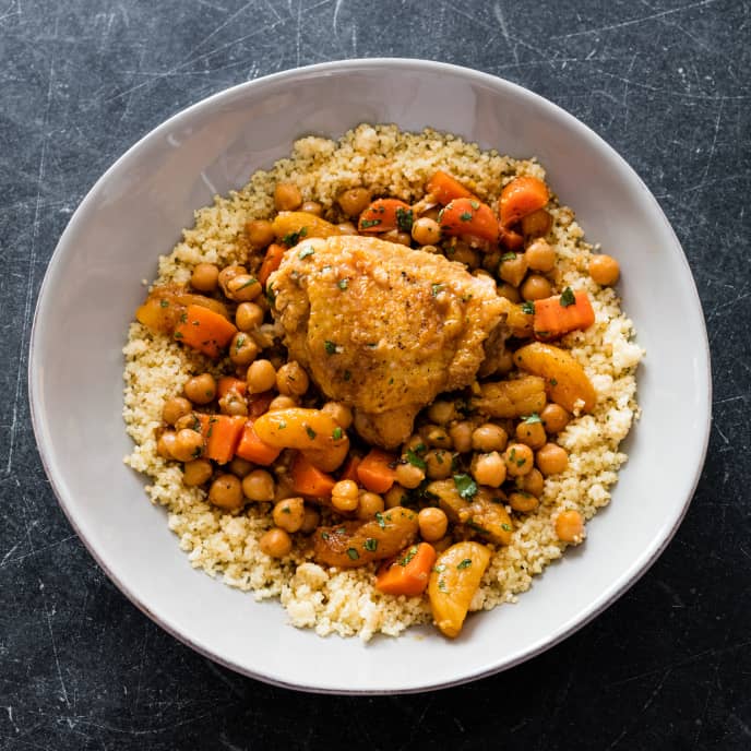 Moroccan Chicken with Chickpeas and Apricots Cook's Illustrated Recipe
