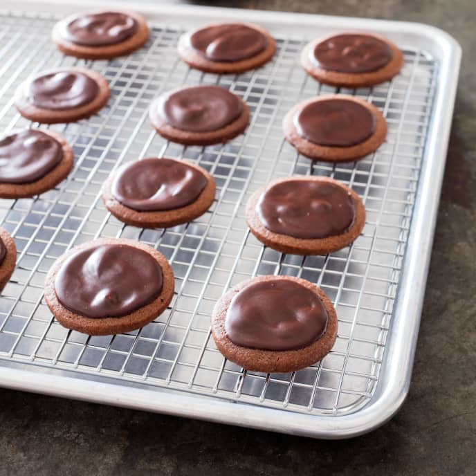 Chocolate-Orange Butter Cookies with Chocolate-Brandy Glaze