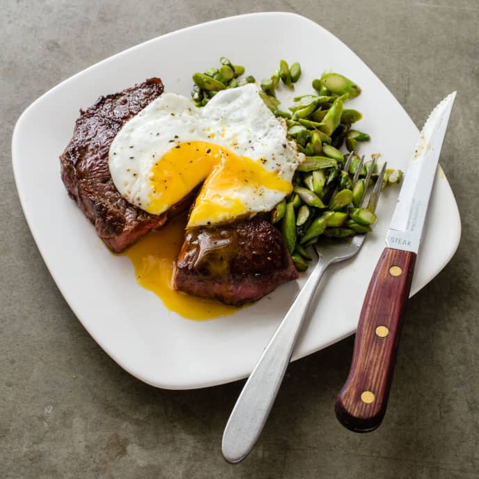 Steak and Eggs with Asparagus America's Test Kitchen Recipe