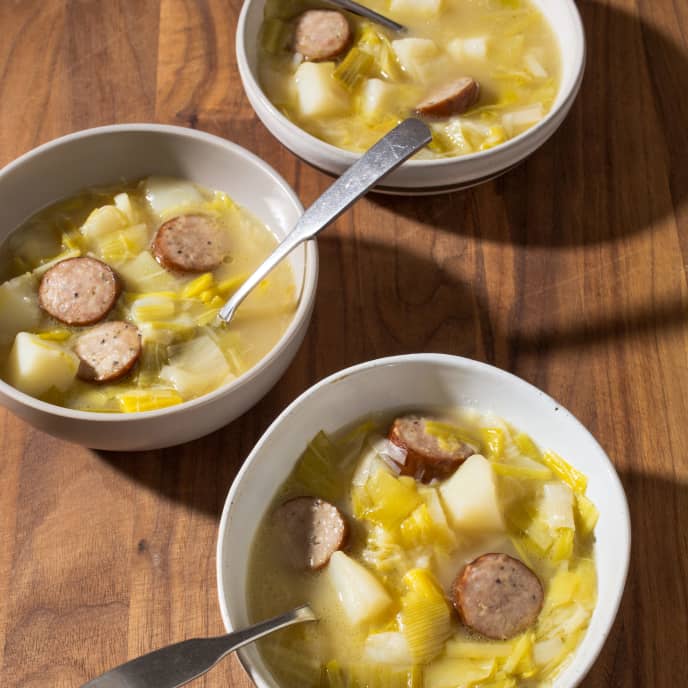 CountryStyle PotatoLeek Soup with Kielbasa Cook's Illustrated Recipe