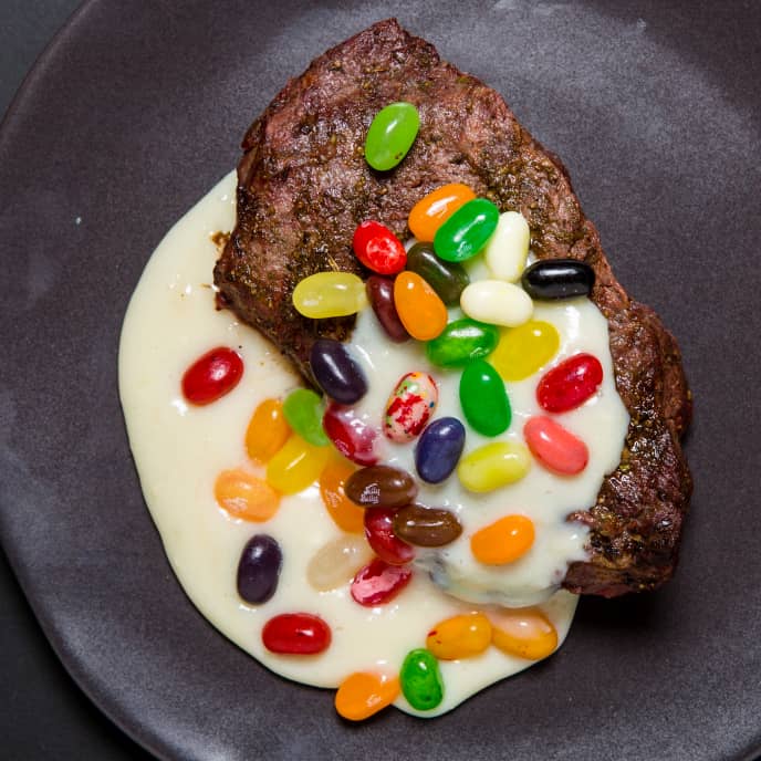 Milk Steak with Raw Jelly Beans America's Test Kitchen Recipe