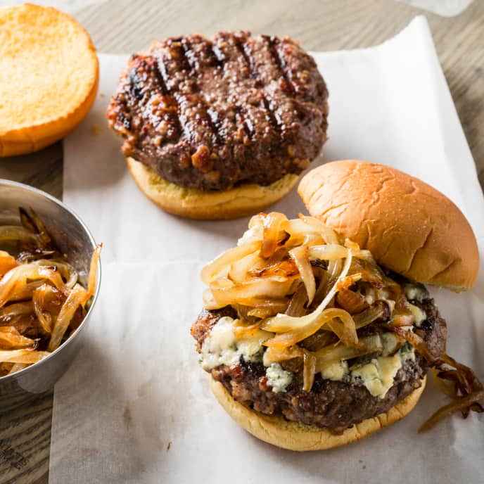 Juicy burgers with crispy bacon and grilled onions at The Habit Burger Grill.