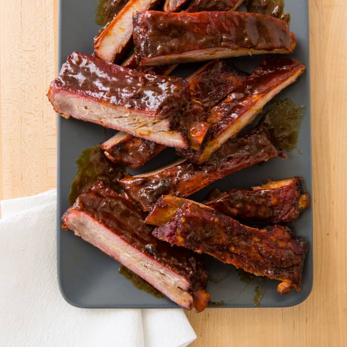 Kansas City Sticky Ribs On A Charcoal Grill America S Test Kitchen