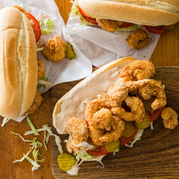 Mouthwatering Shrimp Po' Boys at Harry's Seafood Bar & Grille