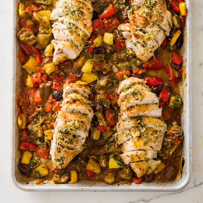 One-Pan Ratatouille with Chicken