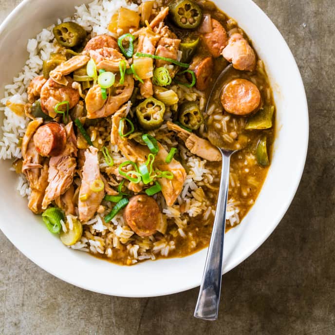 Slow-Cooker Chicken and Sausage Gumbo