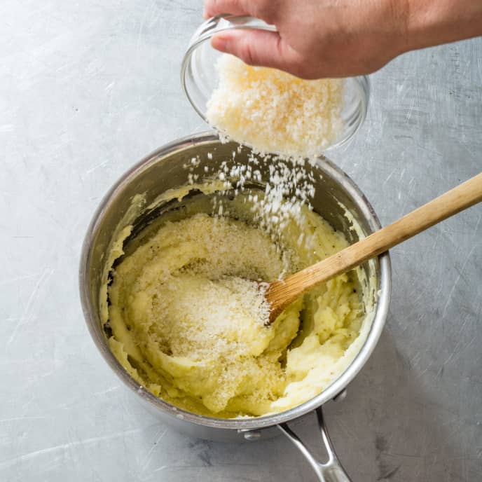 Easy Mashed Potatoes with Parmesan, Garlic, and Rosemary