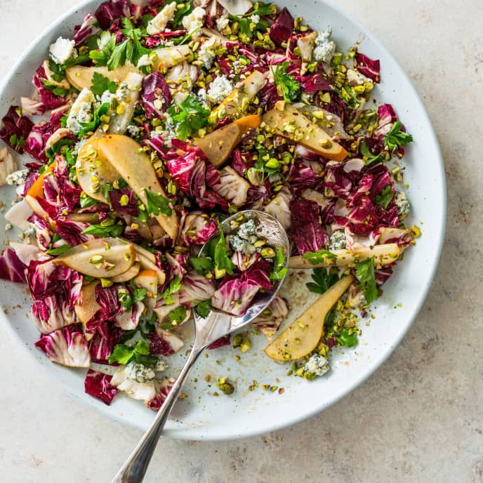 Radicchio Salad with Pear, Parsley, and Blue Cheese