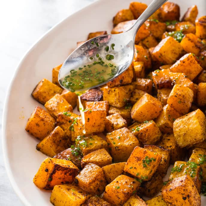 SpiceRoasted Butternut Squash with HoneyLime Butter Cook's Country Recipe